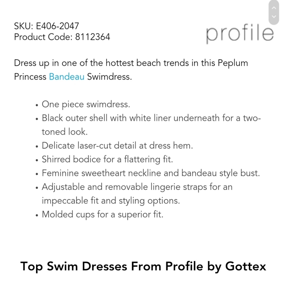 PROFILE BY GOTTEX Peplum Princess Bandeau … - Picture 9 of 9